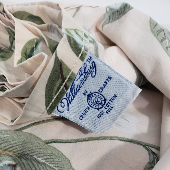 Crown Crafts Williamsburg  Cream Green White  Magnolia  Full Flat Sheet - Picture 2 of 6